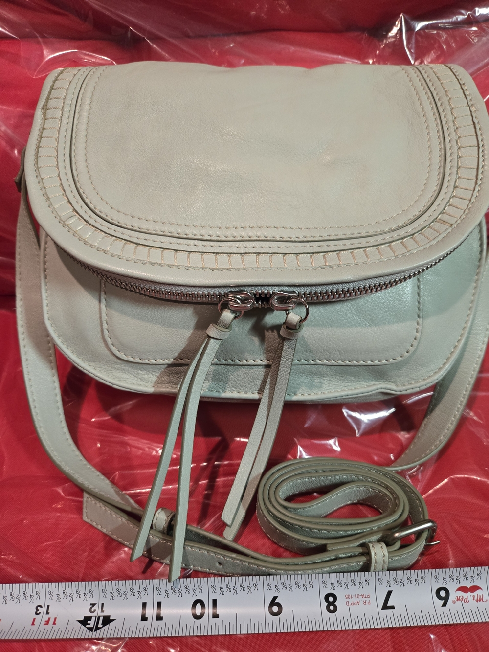 Lucky Brand Super-Light green💚 Leather Crossbody with Tassel Zipper Pulls
